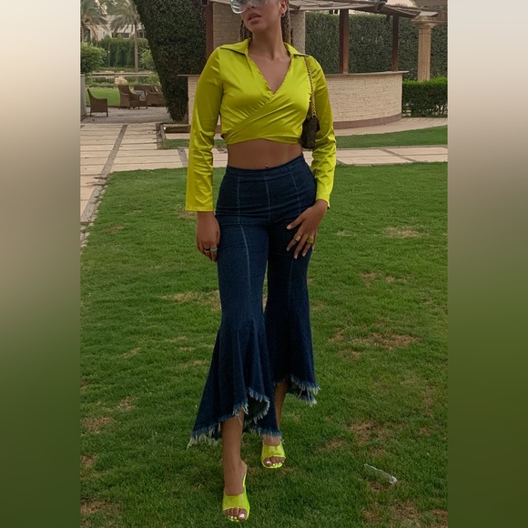 Denim - XS Zara denim pants with frayed wide ends
